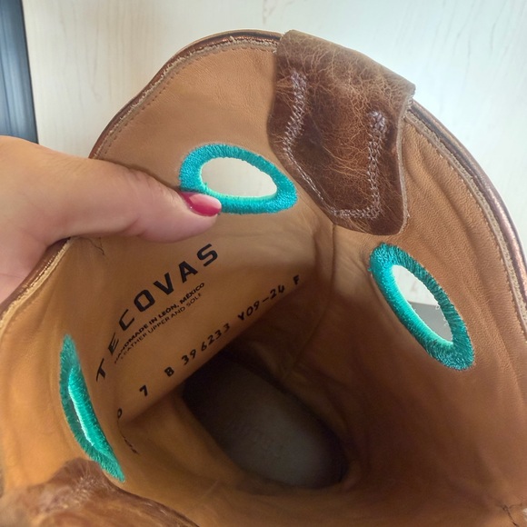 TECOVAS Brown Western Leather Boots size 7 - Picture 10 of 16